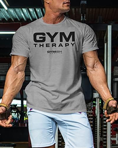 Camisas de treino para homens - terapia de ginástica - camisa de academia, camiseta engraçada de levantamento