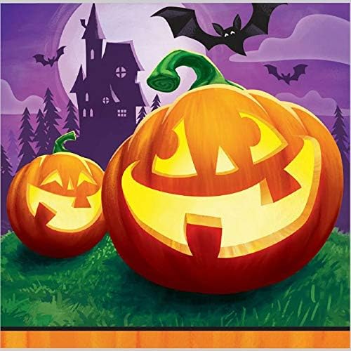 Pumpkins criativos de conversão de Halloween, guardanapos, 6,5 x 6,5, roxo, laranja, preto, verde e amarelo