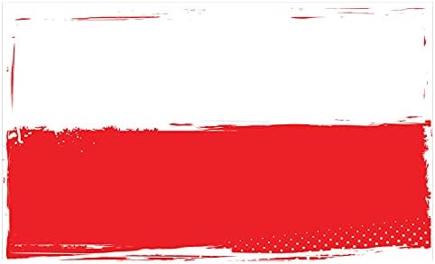 Ambesonne Polônia Cerâmica Polícia de dentes, ilustração grunge da bandeira polonesa Simples conceitos country traços impressos, bancada versátil decorativa para banheiro, 4,5 x 2,7, branco escuro branco