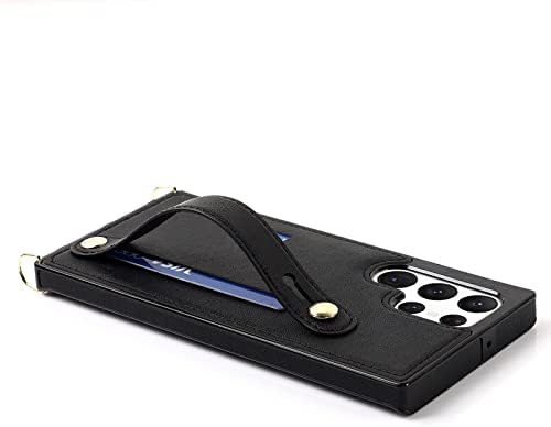 Tncavo Crossbody Cartet Case para Samsung Galaxy S23 Ultra com porta -cartas, pulseira ajustável Strap PU Coupure Casos