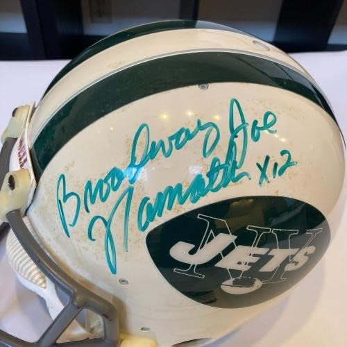 Joe Namath assinou o New York Jets Jets Authentic Vintage Pac -44 Modelo de Capacete JSA - Capacetes Autografados da NFL
