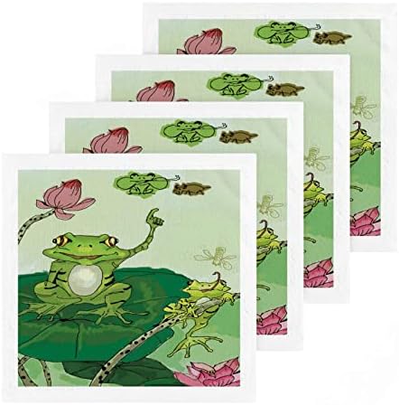 Kigai 2 Pack Frog Lotus Ilustração panos - toalhas de rosto macio, toalhas de ginástica, qualidade de hotel e spa, toalhas de