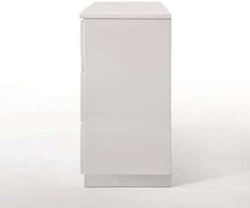 Gaveta de bishilina Branca, cômoda de quarto 6 gaveta Cabinete moderno branco para sala de estar do escritório do corredor 63'l x 18'W x 34'h