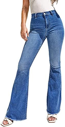Jeans Bootcut para mulheres Cantura alta calça jeans longa