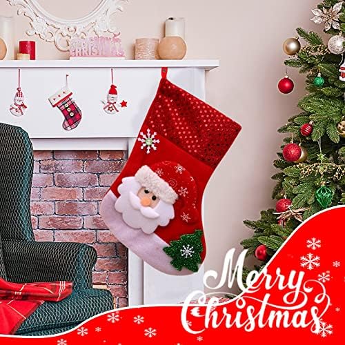 Presente Decoração de presentes Bola de Natal Saco de Candy Socks Christmas Costura de bonecas de meias pequenas