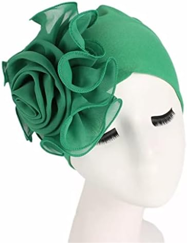 Pdgjg mulher linda flor de turbante elástico de pano de cabeça chapéu de capital de cabelos Acessórios para cabelos