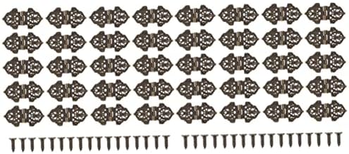Doitool 40 PCs Casos de design de dobradiças de madeira pequenas decoração de jóias retrô multifuncional para gaveta