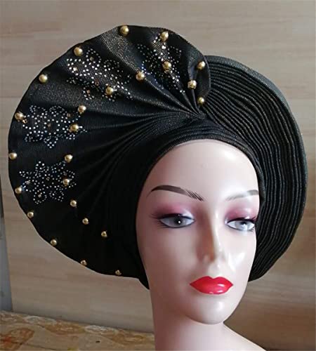 Enrolamento da cabeça africana já fez Auto Gele Headties Chapéus de turbante e bonés femininos de casamento nigeriano da moda nigeriana