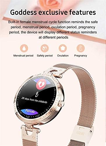 Relógio inteligente para mulheres, rastreador de fitness com pressão arterial com freqüência cardíaca à prova d'água Pedômetro