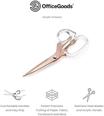 Officegoods acrílico e aço inoxidável 9 Scissors - design moderno para a elegante casa, escritório ou escola - perfeita para artes