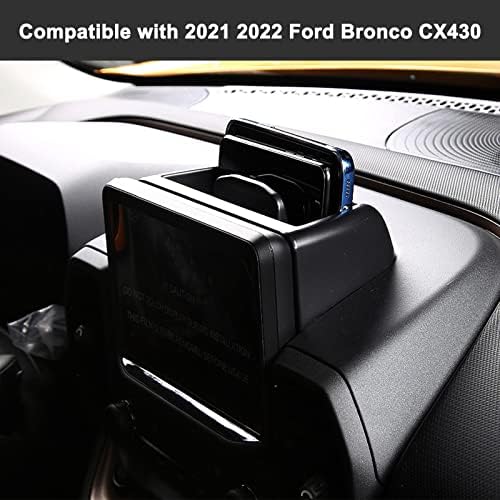 Organizador de armazenamento do painel do console central, acessórios de bandeja de armazenamento de painel para 2021 2022 Ford Bronco Sport CX430 Passo montado em suporte de caixa de contêiner Inserir com suporte para celular