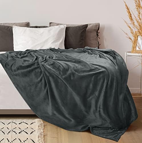 Utopia Bedding Fleece Blanket Size queen tamanho cinza 300gsm Cama de luxo cobertor anti-estático de microfibra de