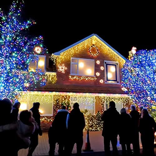 Famiround LED Christmas Lights 50 Count, 25 pés de luz de Natal ao ar livre e interna, grau comercial, fio branco pesado, luz branca