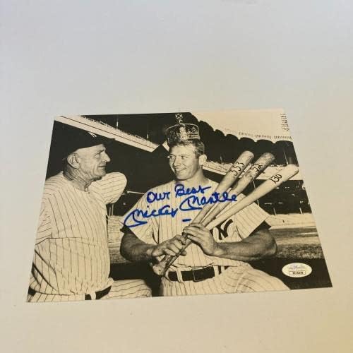 Mickey Mantle assinou 1956 Triple Crown 8x10 Foto JSA classificada 10 Gem Mint - Fotos autografadas da MLB