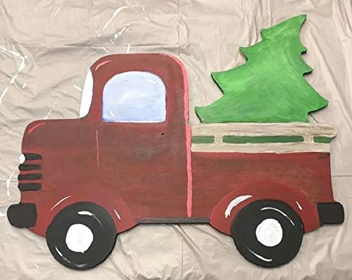 Corte de caminhão de natal inacabado Wood Holiday Christmas Country Door Danger Mdf Shape Canvas Style 1