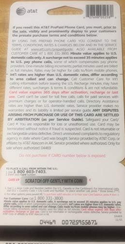 Cartão telefônico pré -pago da AT&T de 1200 minutos
