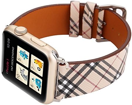 Givtre Compatível com Apple Watch Band 38mm 40mm 42mm 44mm, designer de luxo de couro de couro macio Banda de substituição Strap Strap Compatível para Iwatch Series 654321 SE