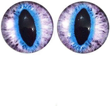 Olhos de gato roxo e azul de 14 mm ou olhos de dragão Cabocões para esculturas de taxidermia de boneca de arte de fantasia ou