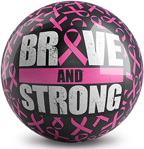 Na bola, boliche kr strikeforce ser corajoso e forte para a causa - bola de boliche rosa feita de poliéster