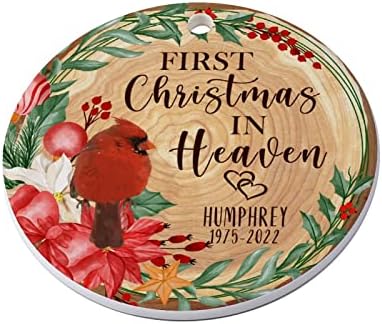 Cheyan Custom First Christmas In Heaven Christmas Ornament, Ornamento de árvore de Natal para decoração de casas de