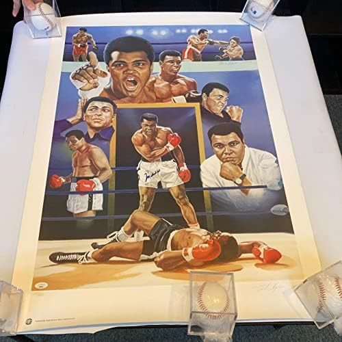 Muhammad Ali assinou 25x35 Litografia grande JSA classificada 9 Mint - Arte de boxe autografada
