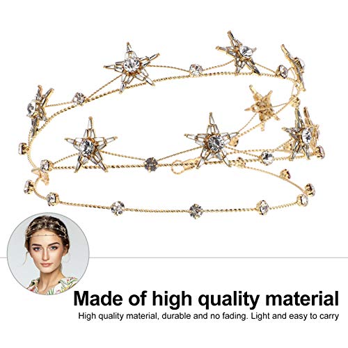 Solustre Wire Band Band Bling Bling Rhinestone Star Star Crystal Wedding Tiara e Star Hair Jewelry Capace