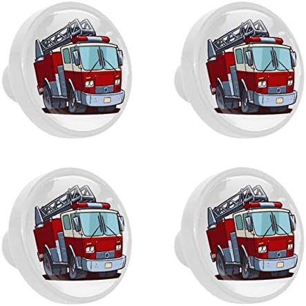 Botões de gaveta de cerveja para garotas de cômoda de caminhão de bombeiros botões de gabinete de vidro de cristal 4pcs