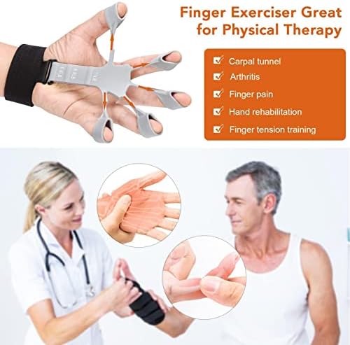 Fortalecedor de dedos - Fortalecedor de mão portátil Exercício de dedos - Durável 6 Nível resistente Exercício de dedos