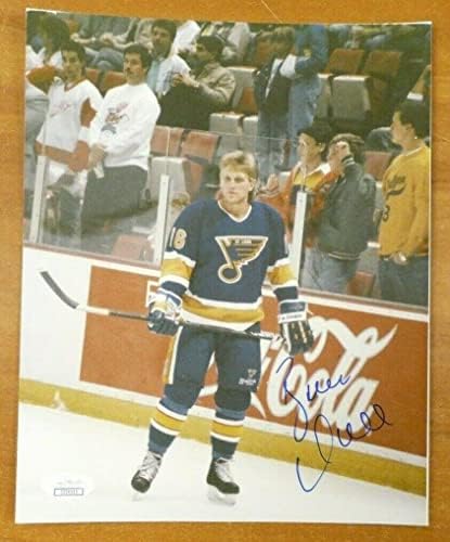 Brett Hull Hof Photo de hóquei assinado 8x10 com JSA COA - fotos autografadas da NHL