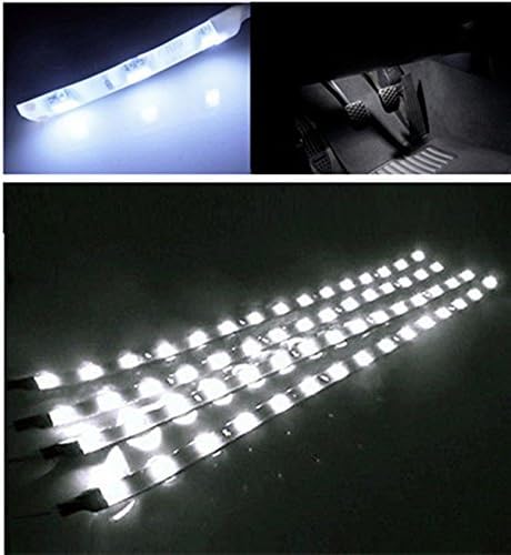 UCOMSHOP 12V 15 LED 30cm Grill de carro flexível Faixa de luz à prova d'água Smd Pacote branco de 5