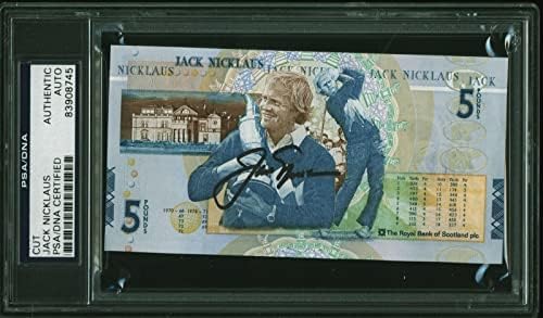 Jack Nicklaus assinou 5 libras do Royal Bank of Scotland Note PSA Slabbed - Signaturas de corte de golfe