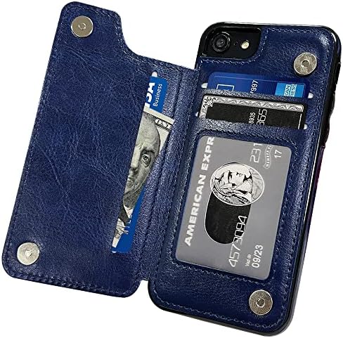 Caixa da carteira de midola para iPhone 7 8 SE com tampa de cartão flip flip celular dinheiro clipe premium PU PU CHILLSTAND SLOTS