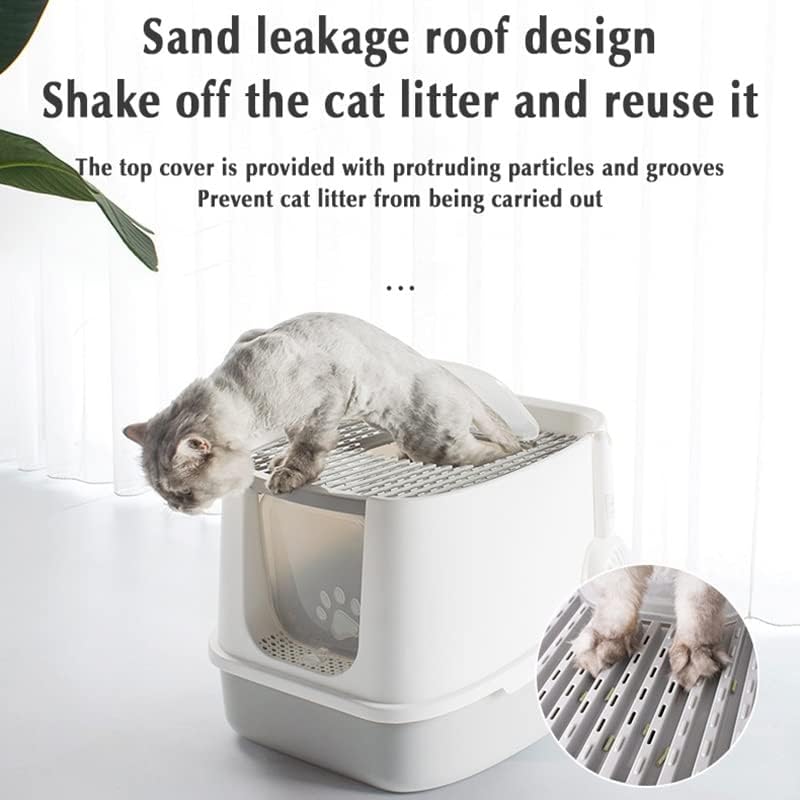 Caixa de areia do tipo Glamshell do gabinete wyfdp para gatos anti-splash fechado cerca de gatinho mobiliário de