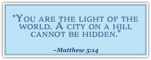 Mateus 5:14 | Você é a luz do mundo | Adesivo de carro 3x8 polegadas