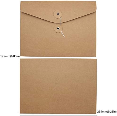 Zoohot A5 Kraft String Envelope File Pasta Pockets Organizador de documentos de documentos de document