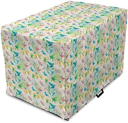 Capa de caixa de caixas de cães de beija -flor lunarable, colibri e flores padrão ilustração colorida de verão exótico,