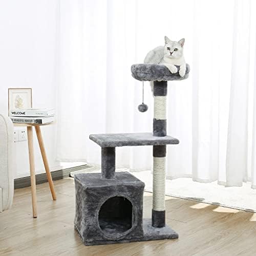 Zyswp Cat Trees for Kittens Cat Furniture Towers com postes de arranhões Double House House Kitty Cat Atividade Árvores