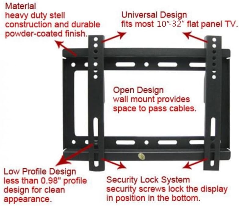 SAWQF Universal 25kg 14 ~ 42 polegadas Ajuste ajustável Painel de montagem de parede de parede Painel plano Frame com instrumento