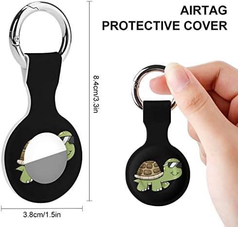 Tartaruga com óculos de sol Protetive Cover Case Compatível para Airtag Anti-Perd Locator Suports para Pets de cães de colarinho de carteira de carteira