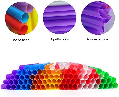 Myjie 100 PCs Jumbo Smoothie Smoades Boba Straudes, Individualmente embrulhado Multi Colors Plastic Plástico descartável Grande de