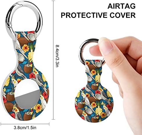 Cockatoo e coquetel tropical Caso de proteção compatível com o suporte do localizador anti-perdido Airtag para carteira colar
