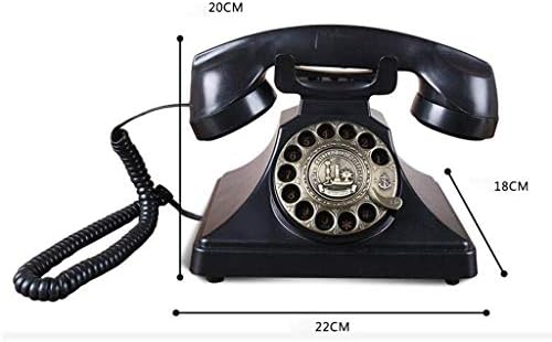 SXNBH Telefones e acessórios Antigo telefone antigo American Retro Land Linefl Linear Office Telefone Black Metal Rotação