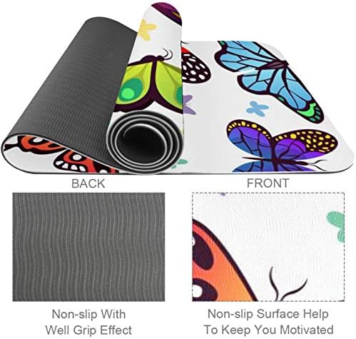 Siebzeh Butterflies Padrão colorido Premium premium grosso de ioga MAT ECO Amigável Health & Fitness Non Slip tapete Para todos os tipos de ioga de exercício e pilates