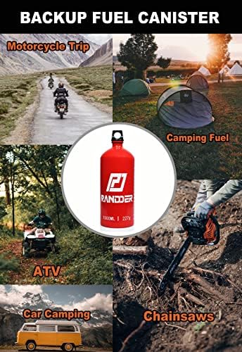 Randder Liquid Fuel Bottle 1500ml para motocicleta, acampamento e emergências