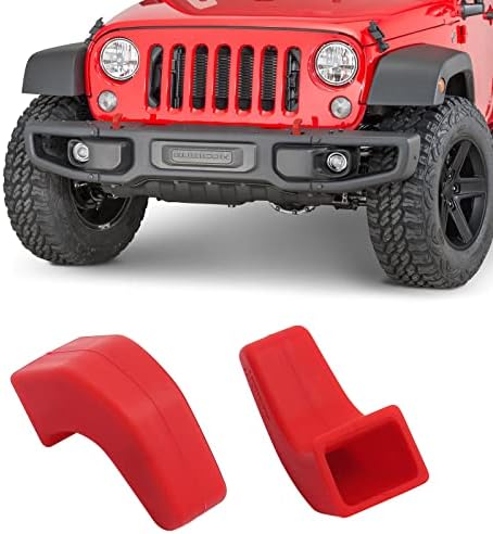 Dkmght Factory Bumper Toward Capas para Jeep Wrangler JK JL Gladiator TJ, Red Tow Hook Protector Jeep Wrangler Acessórios