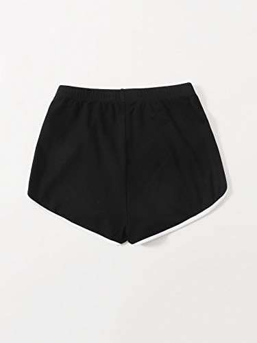 Shorts aiebo para mulheres shorts de trilha vinculativa de contraste