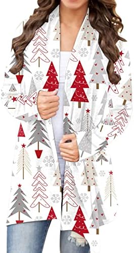 XILOCCER Melhor Cardigan de Moda de Inverno feminino Cardigã de Natal Open Open Front Cardigan Duster casual Cardigan Sweater