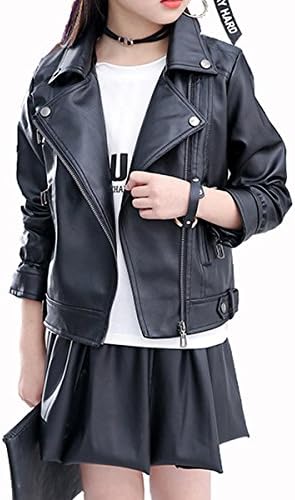 ELIFE Girls Fashion PU Leather Motorcycle Jacket