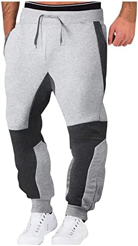 Uofoco White e Black Men's Outdoor Sweats com calças de algodão soltas casuais casuais para exercícios e esportes