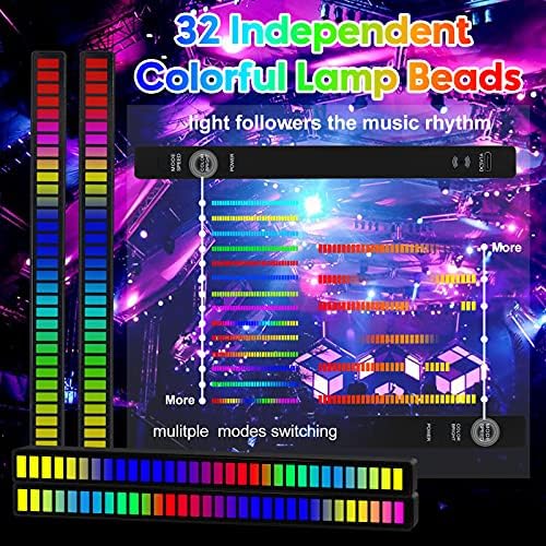 YUZGCZ RGB Luz de controle de som recarregável, luzes de ritmo musical ativadas por voz, luz ambiente LED colorida criativa, com